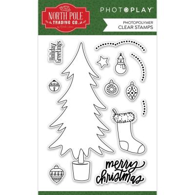 PhotoPlay North Pole Trading Co. Clear Stamps - Trim A Tree